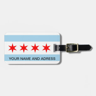 Étiquette À Bagage Balise de bagage avec Drapeau de Chicago, Illinois