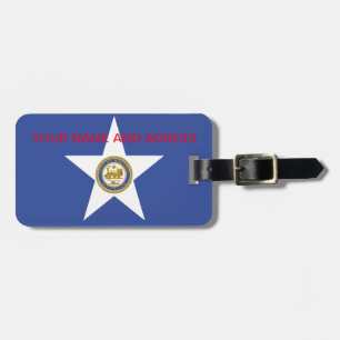 Étiquette À Bagage Balise de bagage avec Drapeau de Houston City, USA