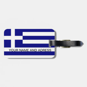Étiquette À Bagage Balise de bagage avec drapeau de la Grèce