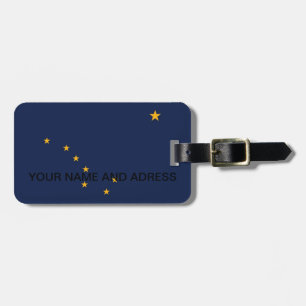 Étiquette À Bagage Balise de bagage avec Drapeau de l'Alaska, USA