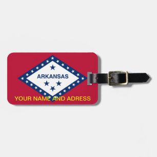 Étiquette À Bagage Balise de bagage avec Drapeau de l'Arkansas, USA