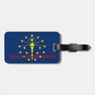 Étiquette À Bagage Balise de bagage avec Drapeau de l'Indiana, USA
