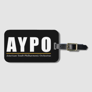 Étiquette À Bagage Balise de bagage AYPO Logo noir et blanc