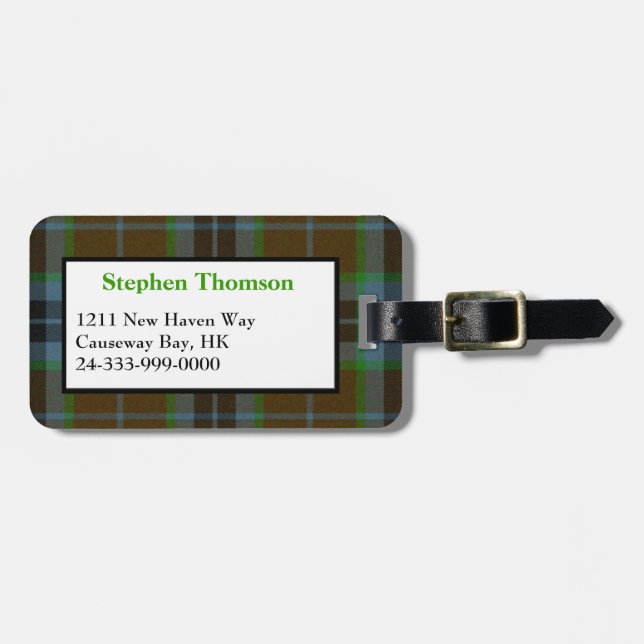 Étiquette À Bagage Balise de bagage Brown Thomson Tartan (Devant horizontal)