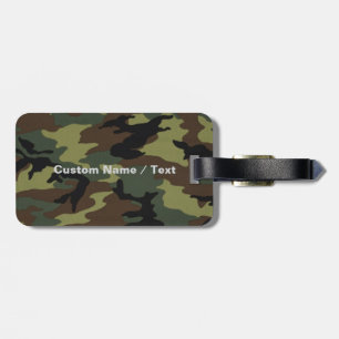 Étiquette À Bagage Balise de bagage Camo personnalisée - Nom et logo