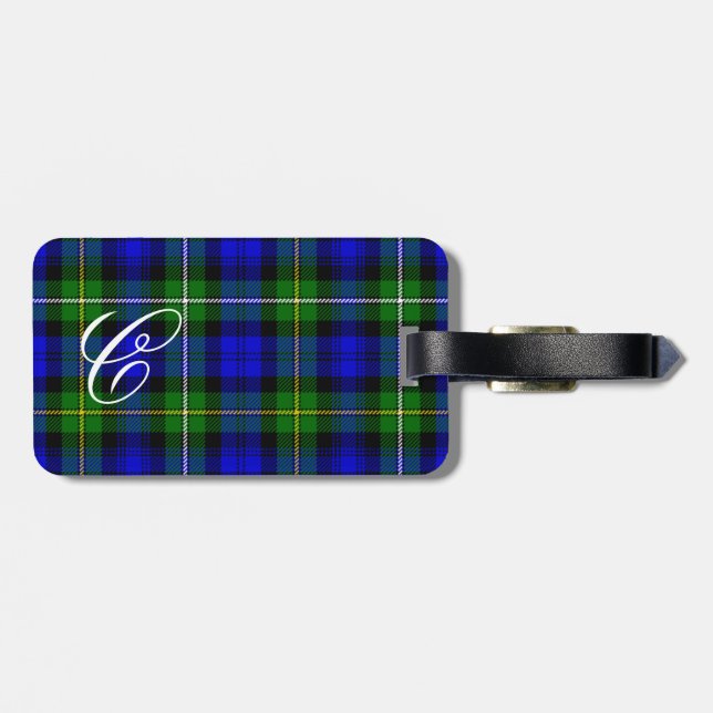 Étiquette À Bagage Balise de bagage Campbell Plaid Tartan (Dos horizontal)