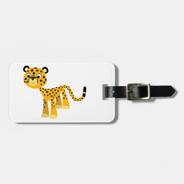 Étiquette À Bagage Balise de bagage Cheetah Cartoon Joy (Devant horizontal)
