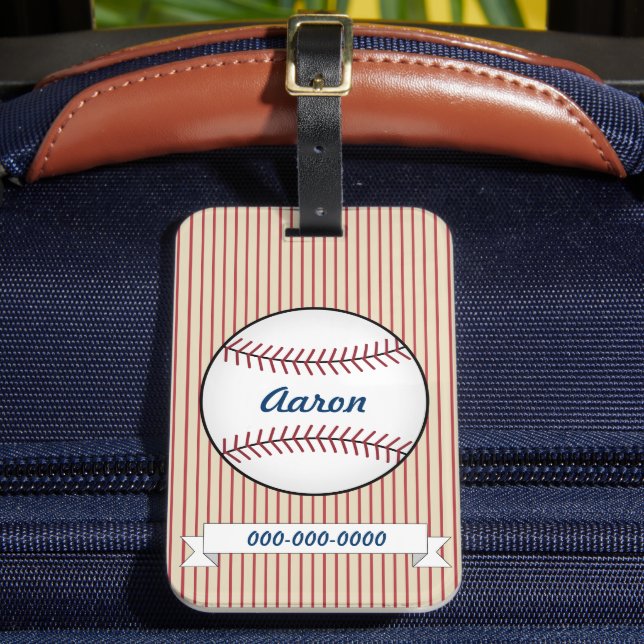 Étiquette À Bagage Balise de bagage de baseball rouge personnalisée (Insitu Rectoal 2)