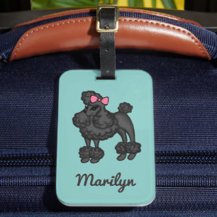 Étiquette À Bagage Balise de bagage de caniche française personnalisé