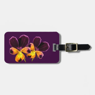 Étiquette À Bagage Balise de bagage de fleurs violettes
