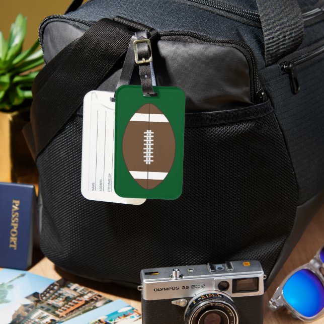 Étiquette À Bagage Balise de bagage de football (Recto & Verso)