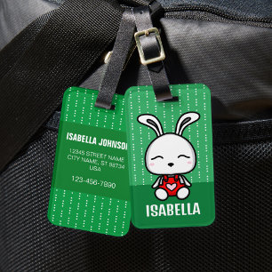 Étiquette À Bagage Balise de bagage de lapin personnalisé mignonne