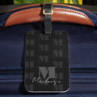 Balise de bagage de monogramme de police gras