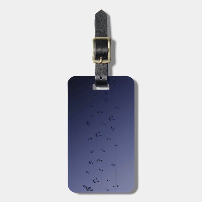 Étiquette À Bagage Balise de bagage de notes musicales gothiques (Devant Vertical)