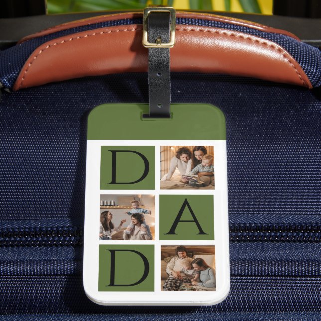 Étiquette À Bagage Balise de bagage de photo moderne "Papa" (Insitu Rectoal 2)