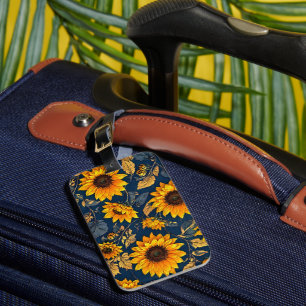 Étiquette À Bagage Balise de bagage de sérénité de tournesol