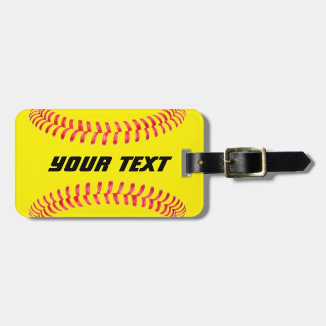 Étiquette À Bagage Balise de bagage de softball personnalisée (Devant horizontal)