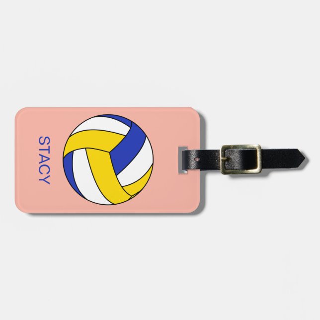 Étiquette À Bagage Balise de bagage de volley-ball sport personnalisé (Devant horizontal)