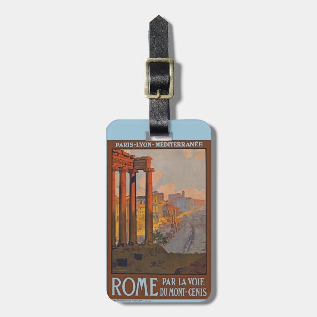 Étiquette À Bagage Balise de bagage de voyage de Rome antique (Devant Vertical)