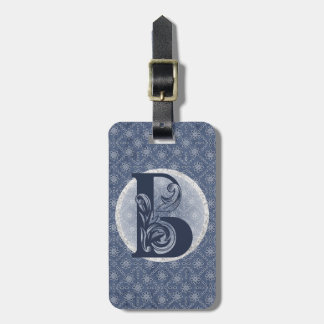 Étiquette À Bagage Balise de bagage Denim Blue Decorative Monogramme