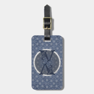 Étiquette À Bagage Balise de bagage Denim Blue Decorative Monogramme 