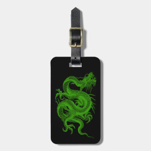 Étiquette À Bagage Balise de bagage Draco Dragon Vert Personnalisé