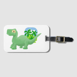 Étiquette À Bagage Balise de bagage du dessin animé Brontosaurus