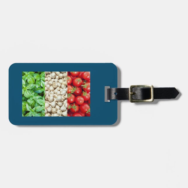 Étiquette À Bagage Balise de bagage du drapeau alimentaire italien (Devant horizontal)