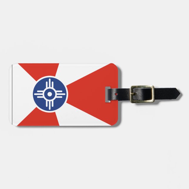 Étiquette À Bagage Balise de bagage du drapeau TIC Wichita Kansas (Devant horizontal)
