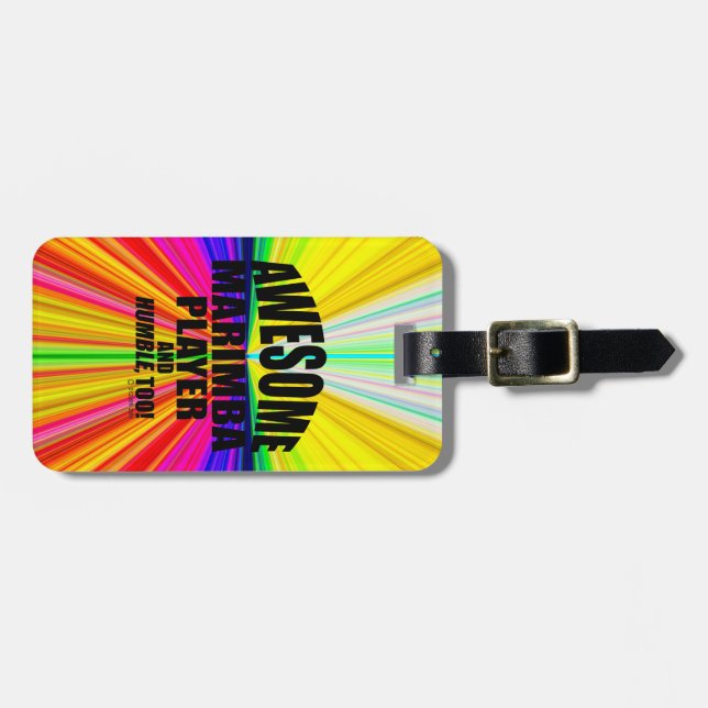 Étiquette À Bagage Balise de bagage du Joueur Marimba (Devant horizontal)