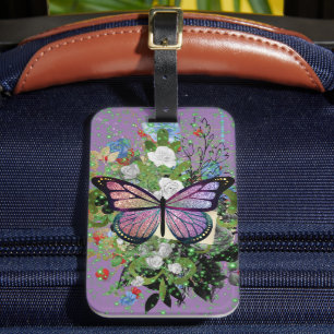 Étiquette À Bagage Balise de bagage du papillon social 2