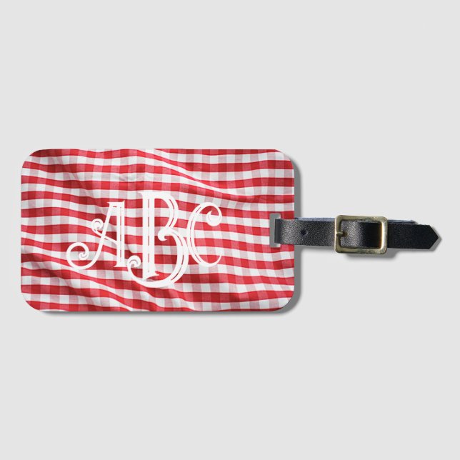 Étiquette À Bagage Balise de bagage en acrylique monogramme (Devant Horizontal)