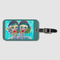 Balise de bagage en acrylique Twin best friends