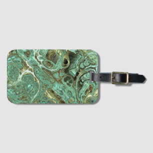 Étiquette À Bagage Balise de bagage en marbre Turquoise clair Lait