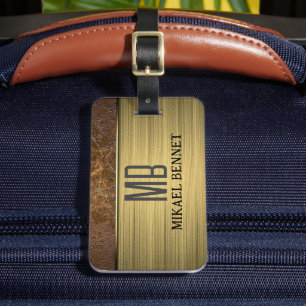 Étiquette À Bagage Balise de bagage en métal brossé PRO Gold