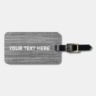 Étiquette À Bagage Balise de bagage en tissu gris - Texte personnalis