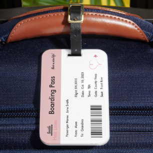 Étiquette À Bagage Balise de bagage Faire-part de grossesse fille