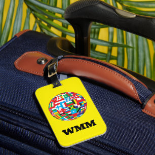 Étiquette À Bagage Balise de bagage jaune vif customisée