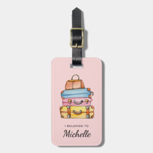 Étiquette À Bagage Balise de bagage mignonne, illustration Bagage