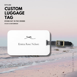 Étiquette À Bagage Balise de bagage minimaliste avec cordon