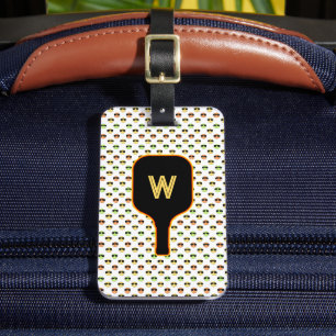 Étiquette À Bagage Balise de bagage monogramme (blanc) pour les boule