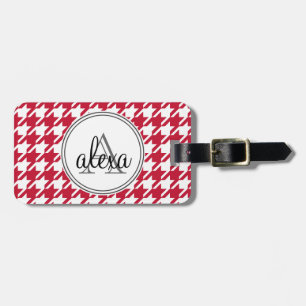 Étiquette À Bagage Balise de bagage monogramme Houndstooth