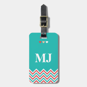 Étiquette À Bagage Balise de bagage Motif Chevron avec des citations 