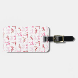 Étiquette À Bagage Balise de bagage motif Coquette rose et rouge