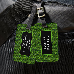 Étiquette À Bagage Balise de bagage Motif de géométrie diamant (verte