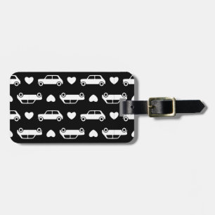 Étiquette À Bagage Balise de bagage noir Coeurs de mini voiture