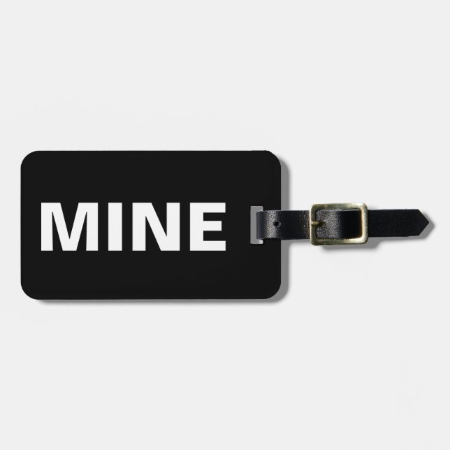 Étiquette À Bagage Balise de bagage noir de la mine drôle (Devant horizontal)