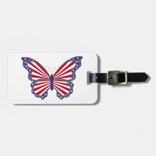 Étiquette À Bagage Balise de bagage papillon patriotique personnalisé