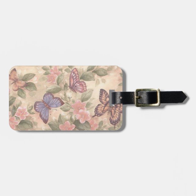 Étiquette À Bagage Balise de bagage papillon personnalisée (Devant horizontal)