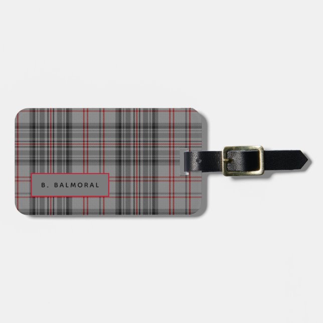 Étiquette À Bagage Balise de bagage personnalisée Balmoral Tartan Men (Devant horizontal)